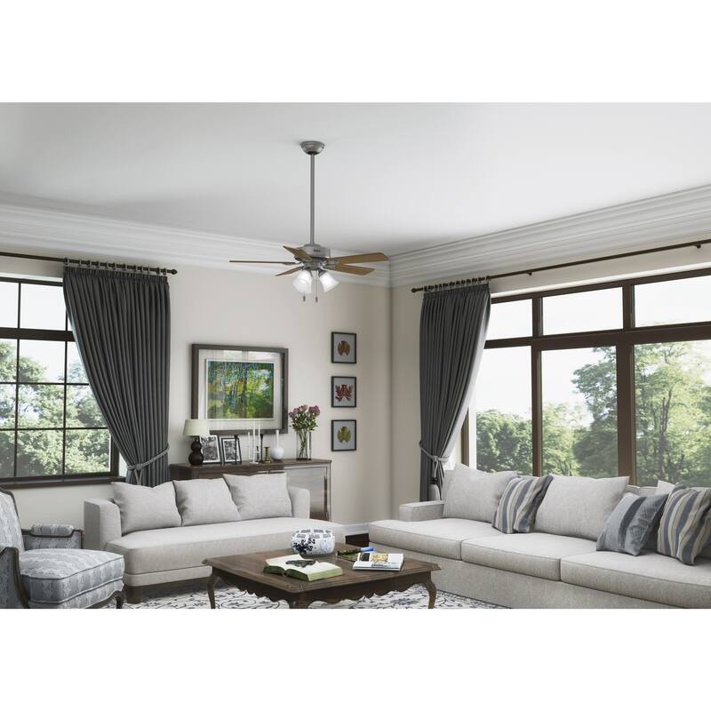 Hunter 44" Swanson Ceiling Fan with LED Light Kit & Pull Chain - Casual Traditional - 4 Speed DC Motor - ENERGY STAR!