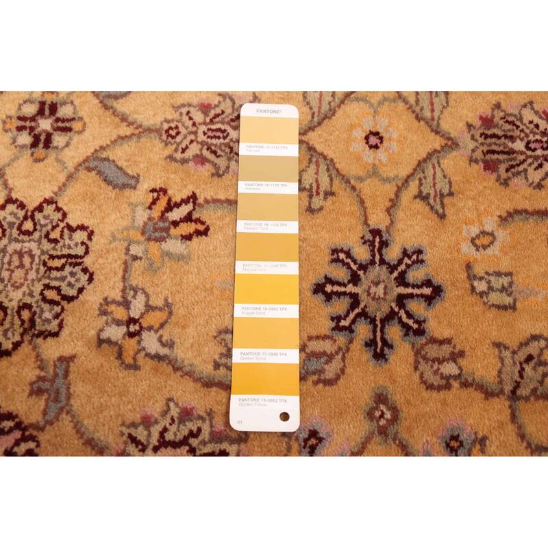 ECARPETGALLERY Hand-knotted Finest Agra Jaipur Light Gold Wool Rug - 2'6 x 9'8