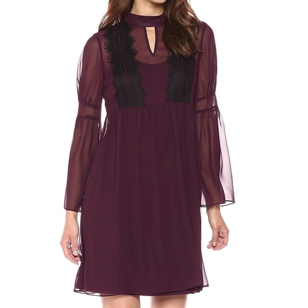 Jessica Simpson Purple Plum Lace Chiffon Women Size 2 A-Line Dress