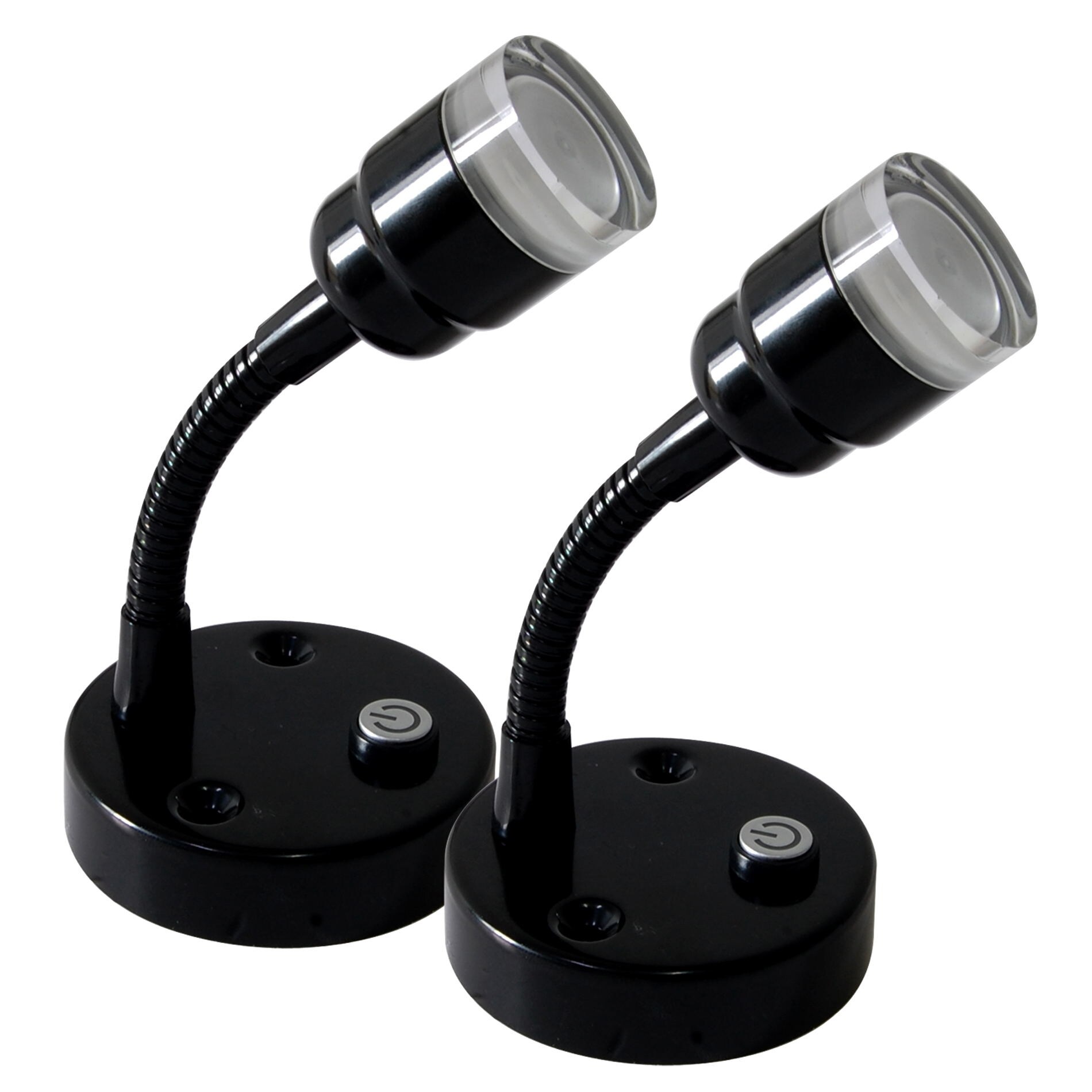 2*12V Flexible Wall Reading Light Bedside Book Lamp RV Caravan Interior