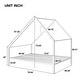 preview thumbnail 5 of 7, Full Size Metal House Platform Bed Frame with Roof and Chimney for Boys Girls Kids Adults Toddler, No Box Spring Required White