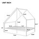 preview thumbnail 32 of 38, Metal House Platform Bed With Roof And Chimney