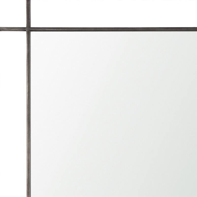 HomeRoots 43" Gray Metal Double Frame Accent Mirror - 31.50 in. x 43.25 in. x 1.75 in.