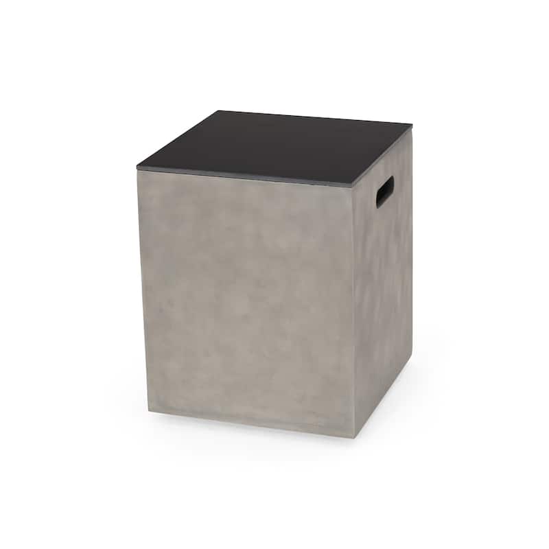 Aido Outdoor Modern Tank Holder Side Table by Christopher Knight Home - 16.00" W x 16.00" L x 20.00" H