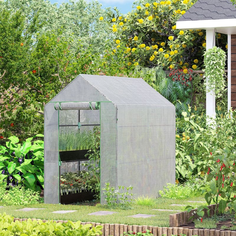 73" X 47" X 75" Walk-in Greenhouse - Plastic/Steel - Portable