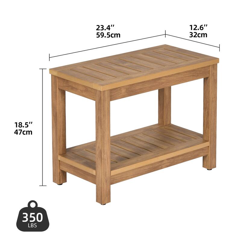 Moasis 2-Tier Shower Bench Water Resistant Bath Shower Stool With Storage Shelf