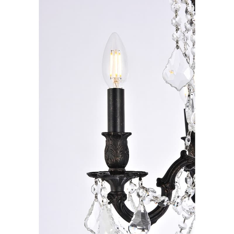 Somette Zurich 4-light Royal Cut Crystal and Dark Bronze Chandelier