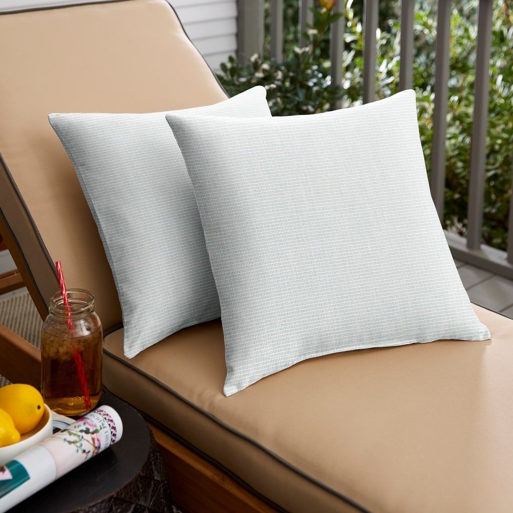 Sorra Home Sunbrella Canvas Indoor/Outdoor Knife-edged Square Pillows (Set of 2)
