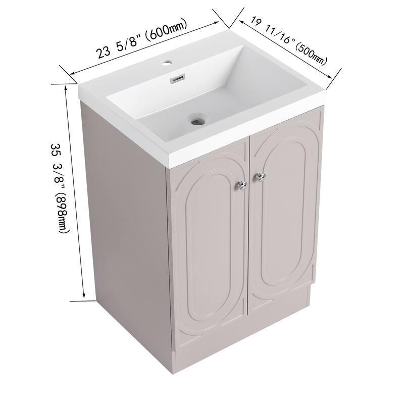 ARTCHIRLY 24/30/36 Inch Bathroom Vanity with Sink, Freestanding Bathroom Vanity with Soft Close Door and Adjustable Shelf