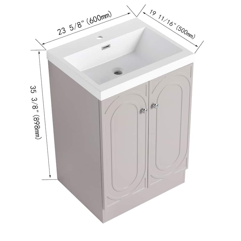 Beingnext 24"/30"/36" Bathroom Vanity with Sink, Freestanding Bathroom Vanity with Soft Close Door and Adjustable Shelf