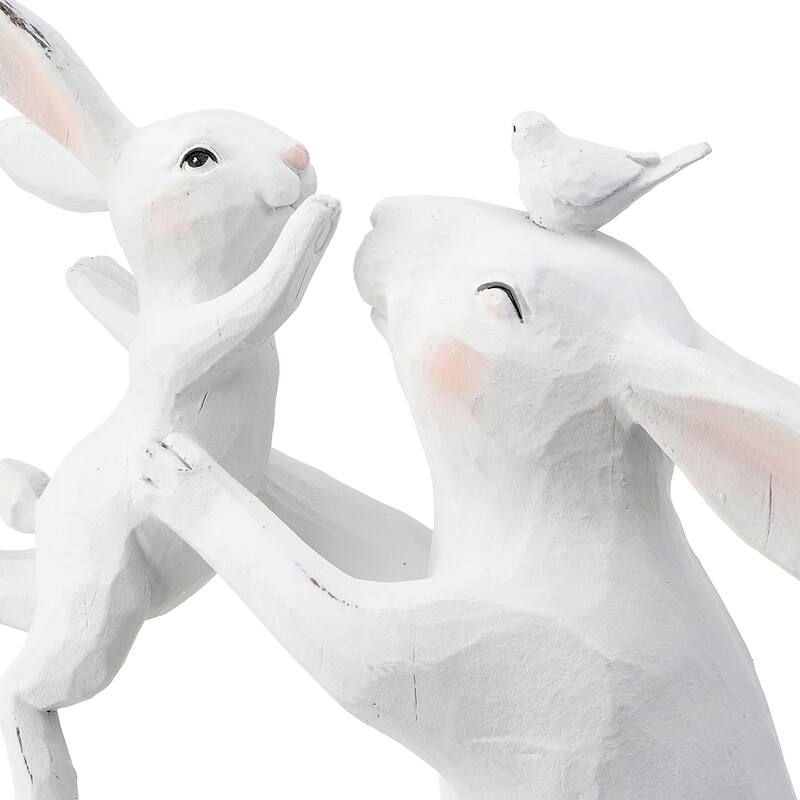Resin Bunny Tossing Baby 9"