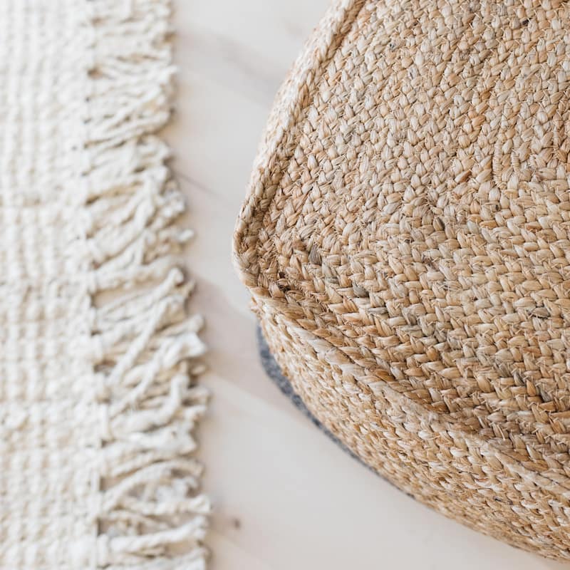 Signature Design by Ashley Sweed Valley Natural/Black Pouf