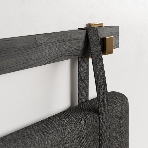 BELLEZE Wall Mounted Linen Headboard for King Size Bed w/ J Hooks
