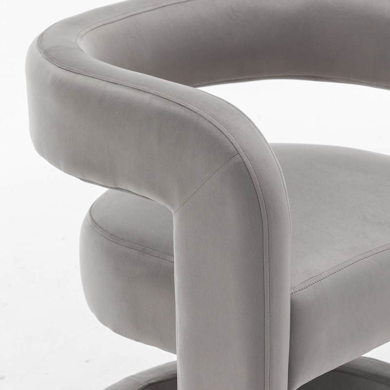 SEYNAR Modern Velvet E-Shaped Open Back Dining chair Set of 4