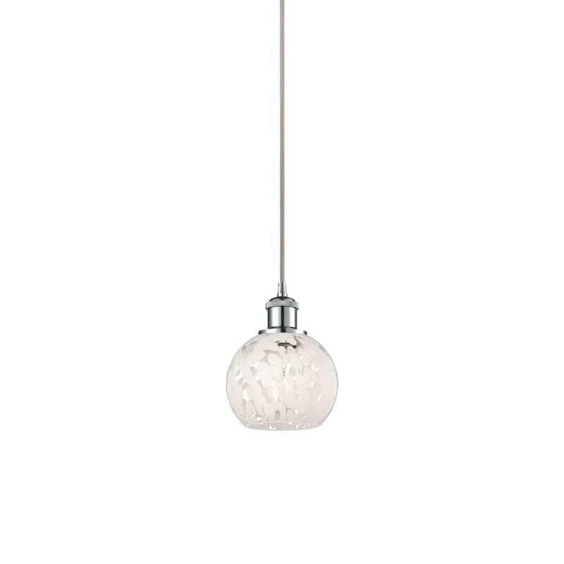 Innovations Lighting 516-1P-8-6 White Mouchette Pendant White - Polished Chrome