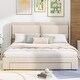 preview thumbnail 8 of 16, Modern Queen Size Upholstered Hydraulic Platform Bed with 2 Drawers - Large Storage Space, Metal Construction