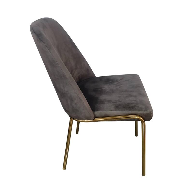 Lumen Modern Upholstered Kitchen Dining Chair with Gold Steel Legs Ergonomic Accent Chair