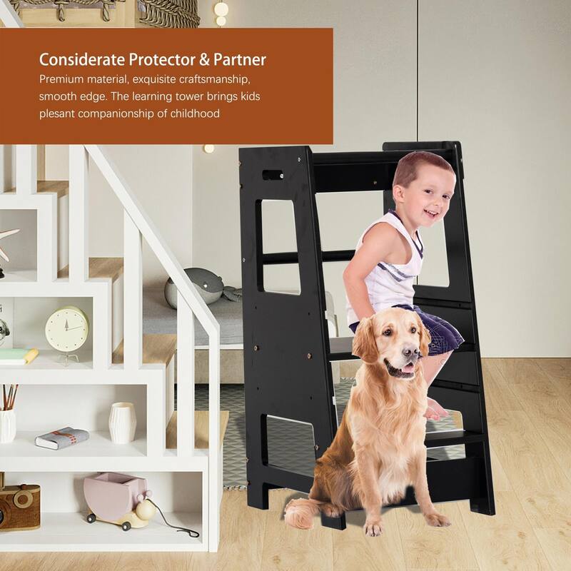 Toddler Standing Tower Kitchen Step Stool - 35.43" * 4.13" * 19.69"