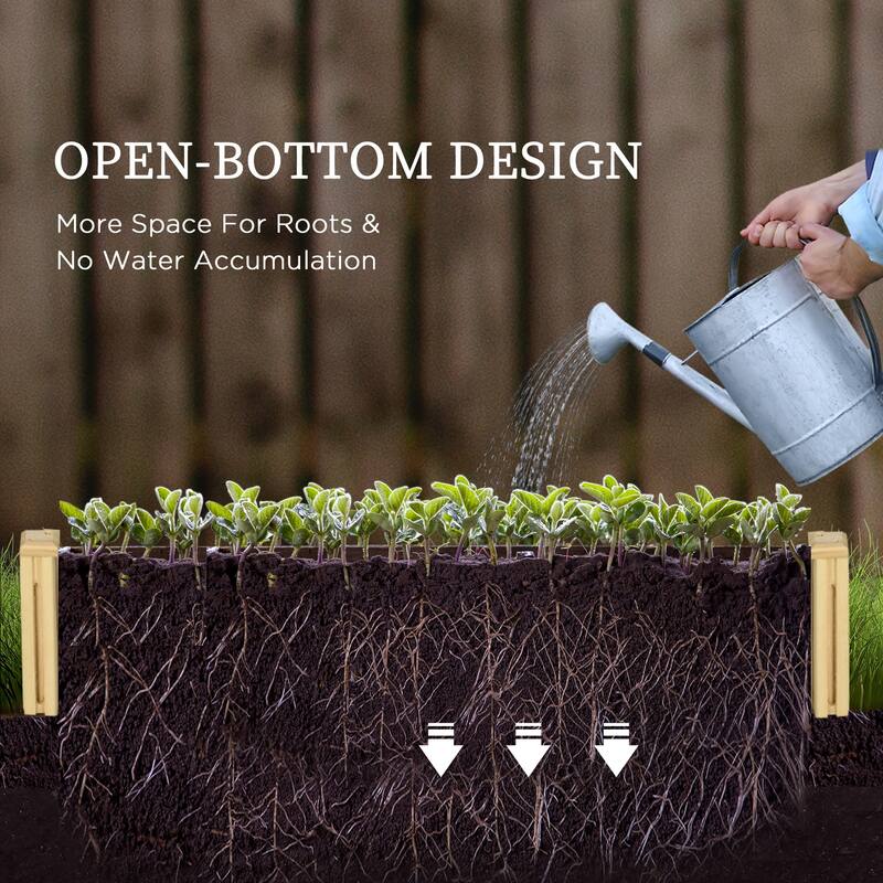 Outsunny Raised Garden Bed with Trellis for Climbing Plants, 43 Inch Wooden Box Planters for Outdoor Plants, Vegetables