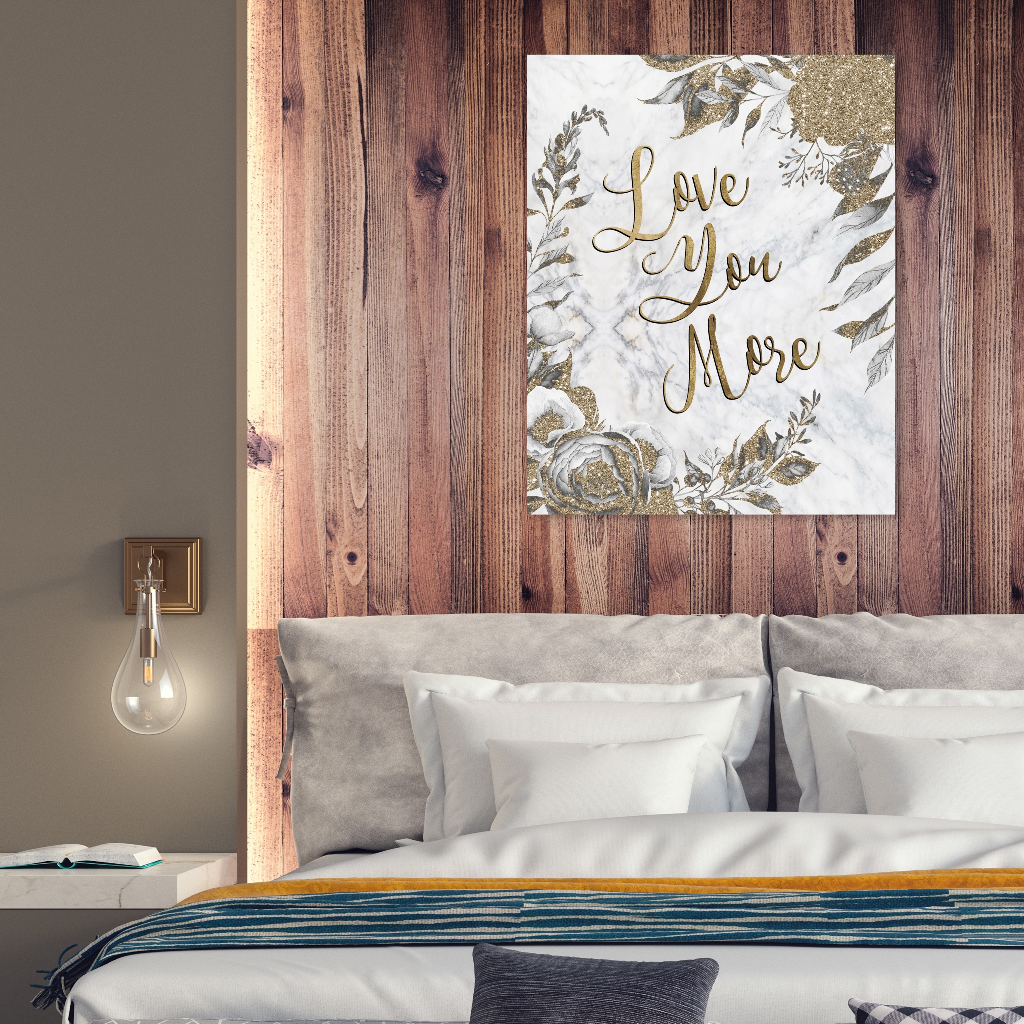 Oliver Gal 'More Love Miami' Typography and Quotes Wall Art Canvas Print -  Gold, White - Bed Bath & Beyond - 28633513