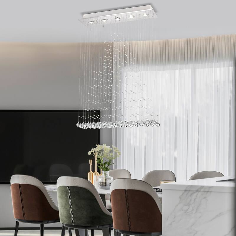 Sarema Rain Drop 5-Light Flush Mount for Kitchen, Living/Dining Room, Office