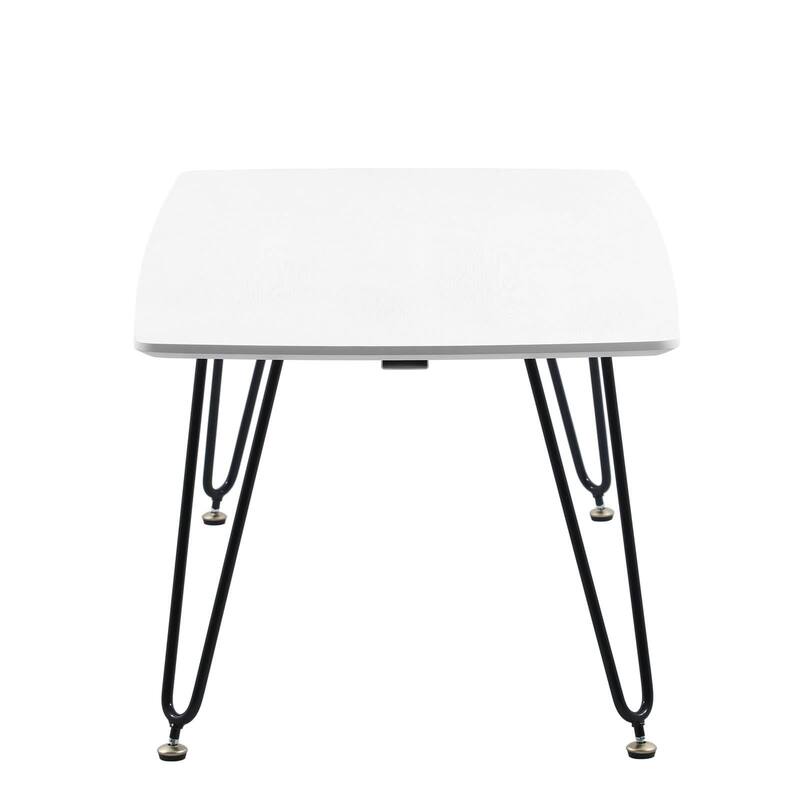 LeisureMod Elmwood 47" Modern Rectangular Center Coffee Table with Wood Tabletop - Accent Table for Living Room Home Office