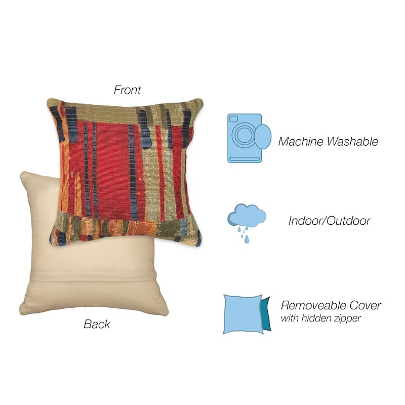 Liora Manne Marina Paintbox Indoor/Outdoor Pillow Multi