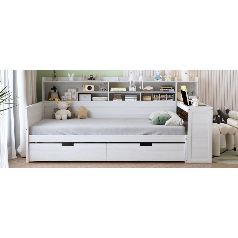 Twin Daybed with Desk and Storage