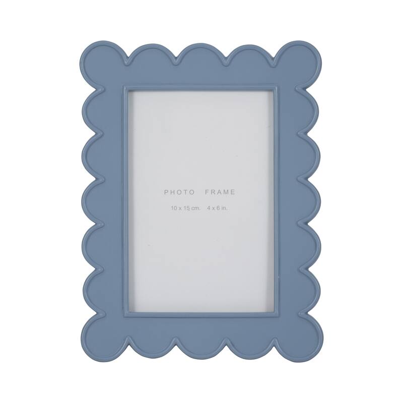 Resin Scallop Edge Photo Frame - Blue