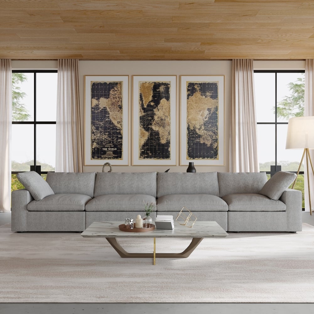 4-Seater Modular Sectional Couches for Living Room, Modern Modular Convertible Sofa Couch