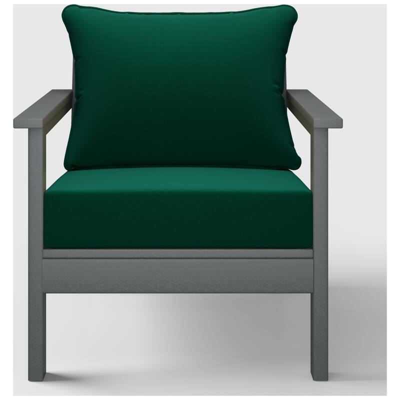 Birchwood All Weather HDPE Outdoor Patio Gray Deep Seating Conversation Set With Cushions (2-Piece)