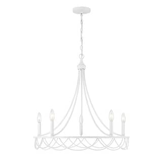 Trade Winds Daisy 5-Light Chandelier in Distressed White