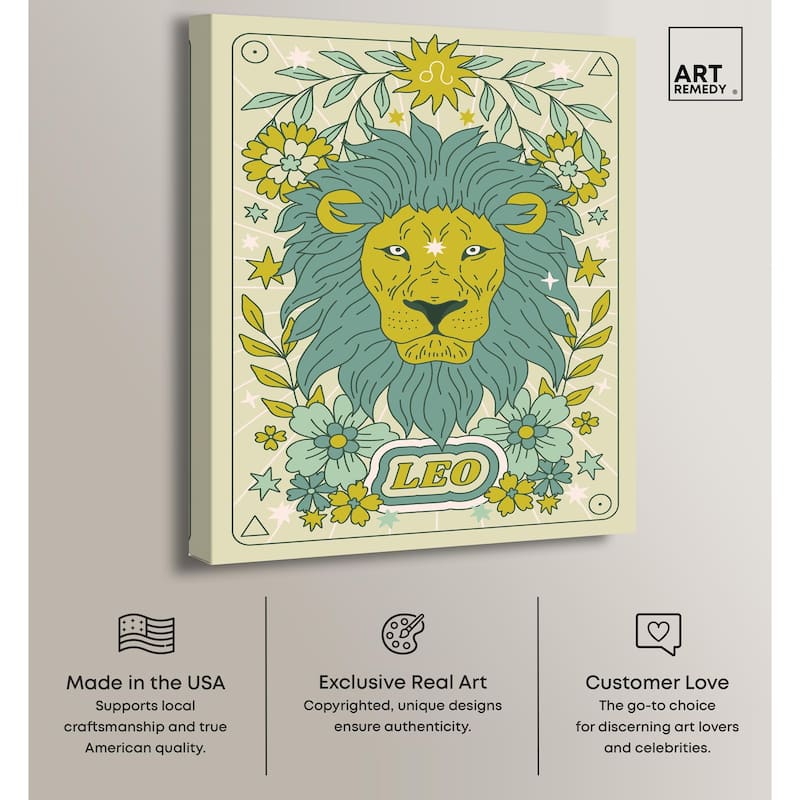 Leo Stars Card Canvas by Art Remedy, Gallery Wrapped
