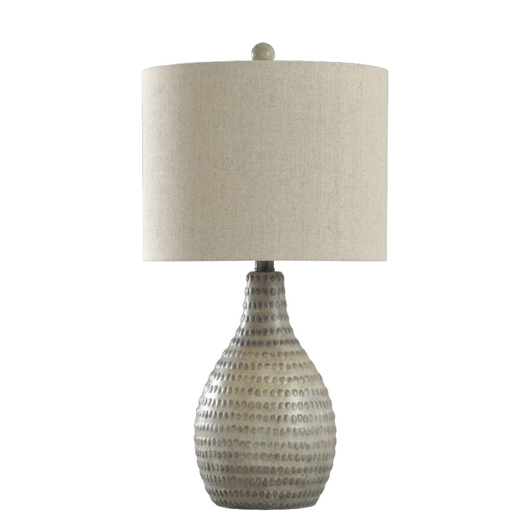 StyleCraft Allen French Oak Table Lamp - White Shade