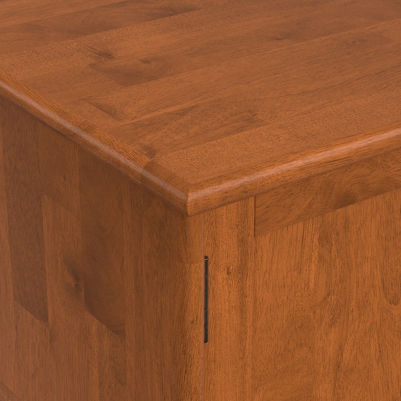 WYNDENHALL Tierney SOLID HARDWOOD 72 inch Wide Modern TV Media Stand in Teak Brown For TVs up to 80 inches