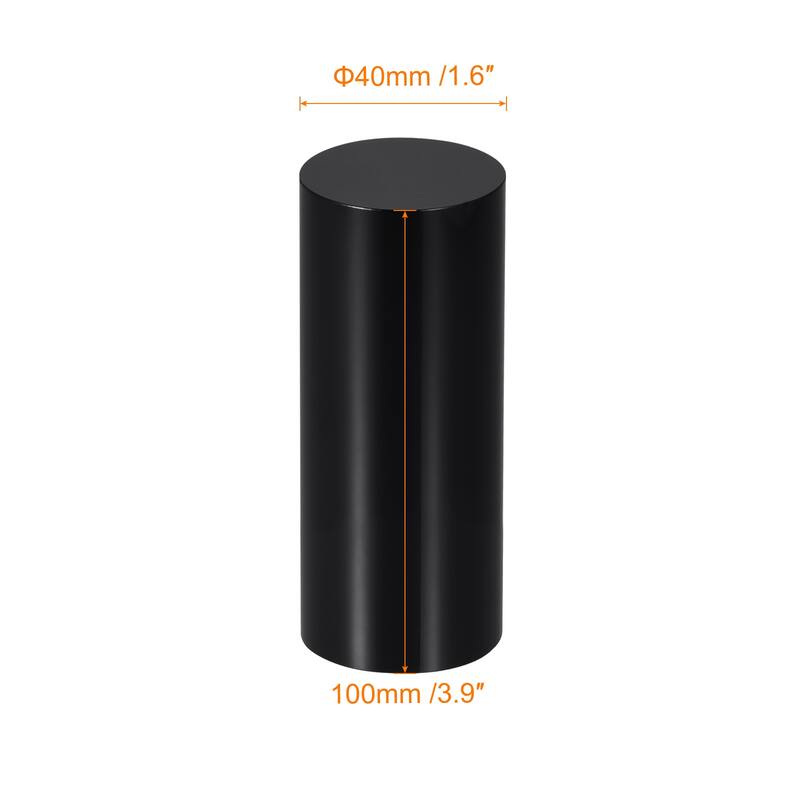Black Acrylic Solid Cylinder Round Display Riser, 3.9 Inches x 1.6 Inches - Black