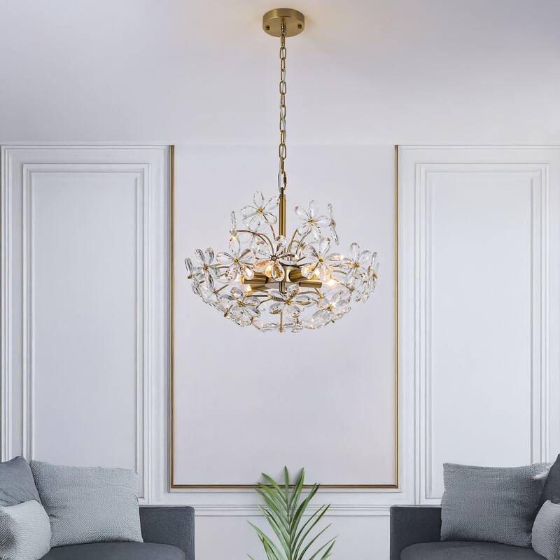 Starsky 6-Light Sputnik Flower Crystal Chandelier