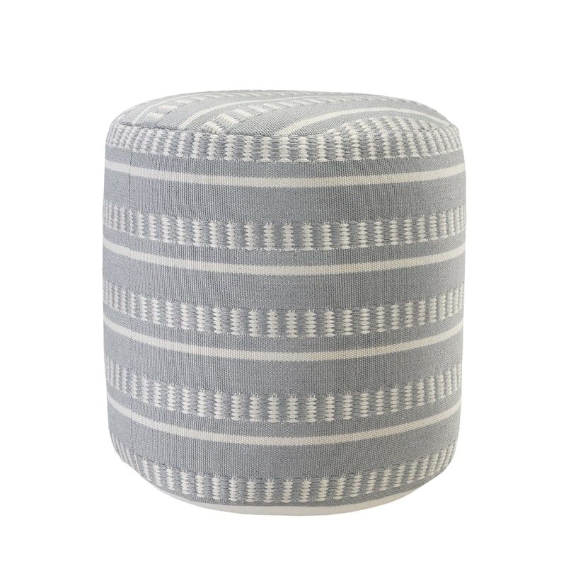 Sevita Dash and Stripe Geometric Indoor Outdoor Pouf - 20" x 20" x 20"