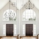 preview thumbnail 8 of 13, LALUZ Modern Transitional 2-Tier 12-Light Black Wheel Chandelier for Large Living Dining Room Entryway - Dia. 48.8" x H 31.5"