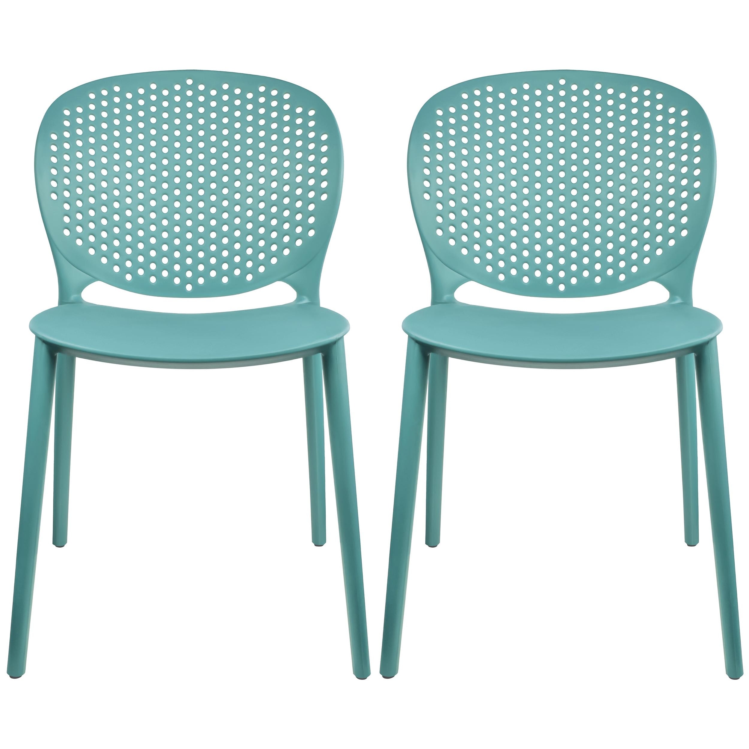 Armless Stacking Molded Matte Dining Side Chairs Patio Indoor Outdoor Kitchen Bedroom Set of 2