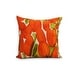 preview thumbnail 9 of 14, Sunset Tulip 18 inch Floral Decorative Outdoor Pillow Orange
