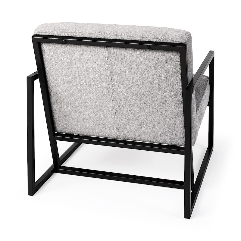 Armelle I Black Leather Seat w/Gold Metal Frame Accent Chair - 28.25" W x 32.75" D x 30.0" H