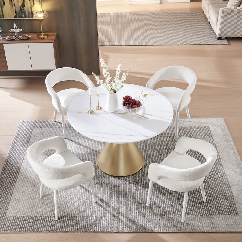 Modern Fort Boucle Upholstered Dining Chair (Set of 4)