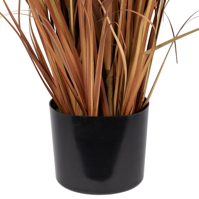 40" Potted Brown Artificial Onion Grass Plant