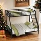 preview thumbnail 2 of 6, Metal Twin XL Over Queen Bunk Bed with Ladder and Slats Support for Adults Teens