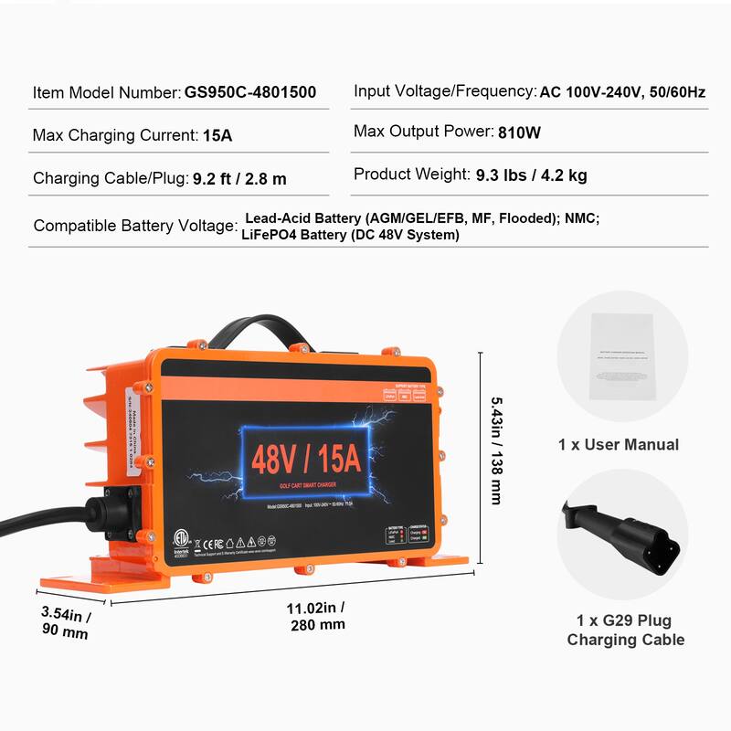 Golf Cart Battery Charger for Club Car EZGO Yamaha