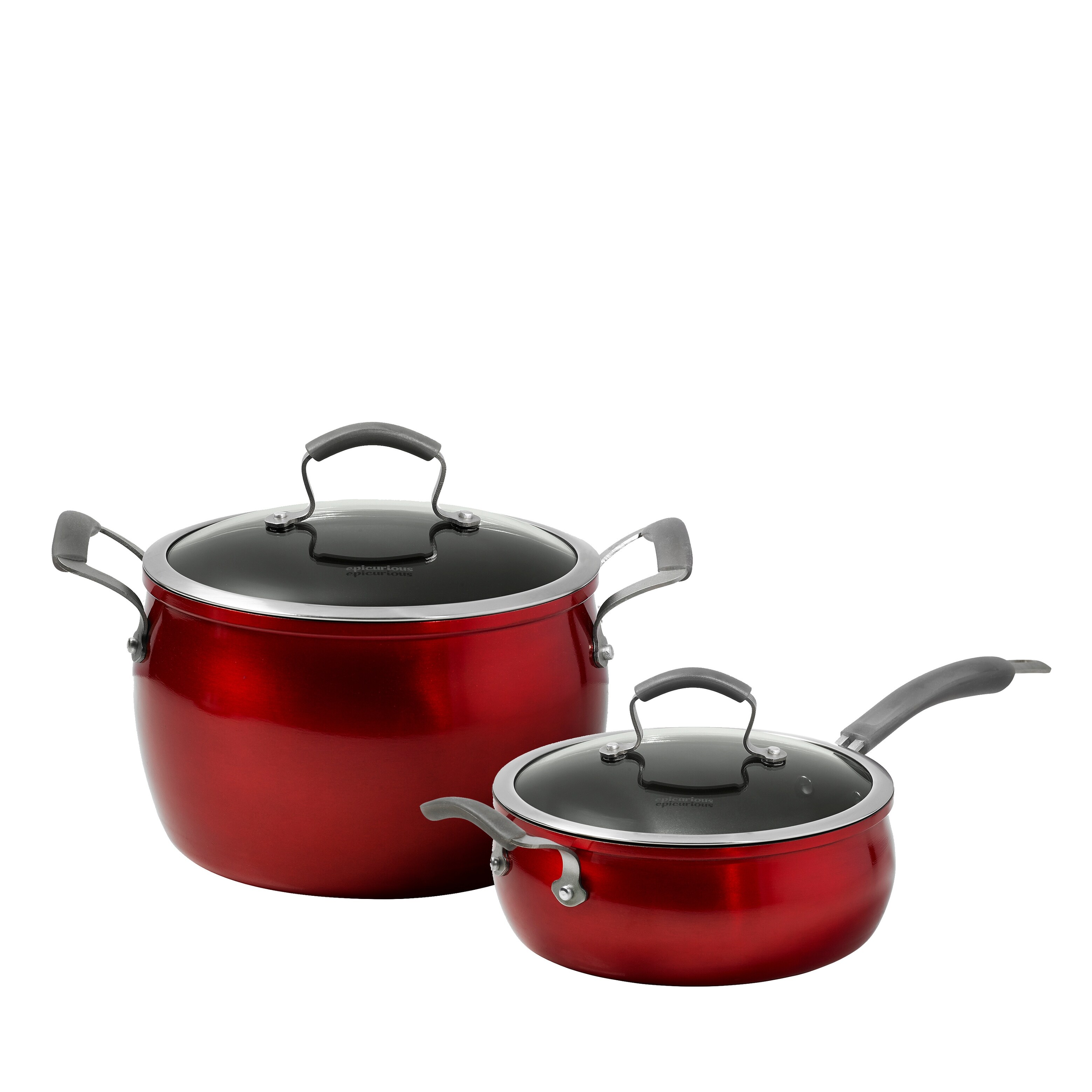11-PIECE SHINY RED EPICURIOUS COOKWARE - household items - by