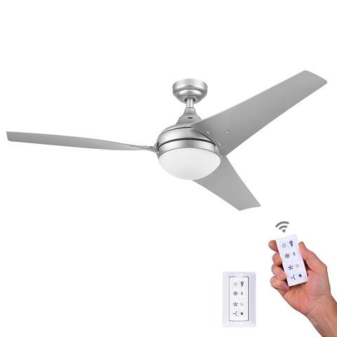 52 Inch Honeywell Neyo Modern Ceiling Fan with Light and Remote, Pewter