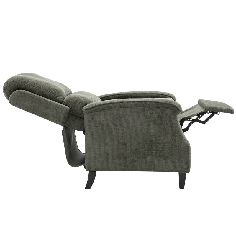 Push-Back Upholstered Recliner with Thickened Seat Cushion Backrest