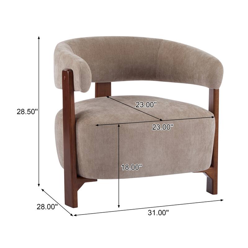 Christopher Knight Home - Accent Arm Chair Modern Upholstered Fabric Chair with Rubber Wood Legs